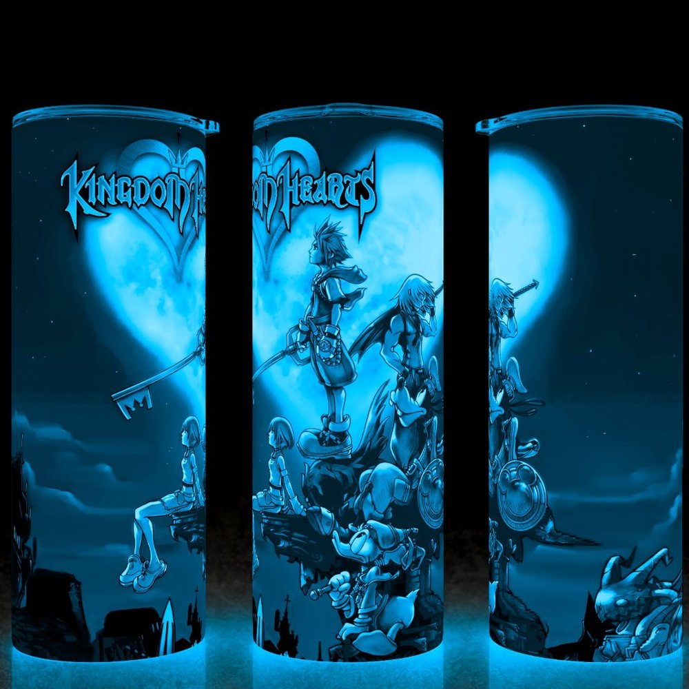 Glow in the Dark Kingdom Hearts Final Fantasy Sora & Mickey Cup Mug Tumbler 20oz